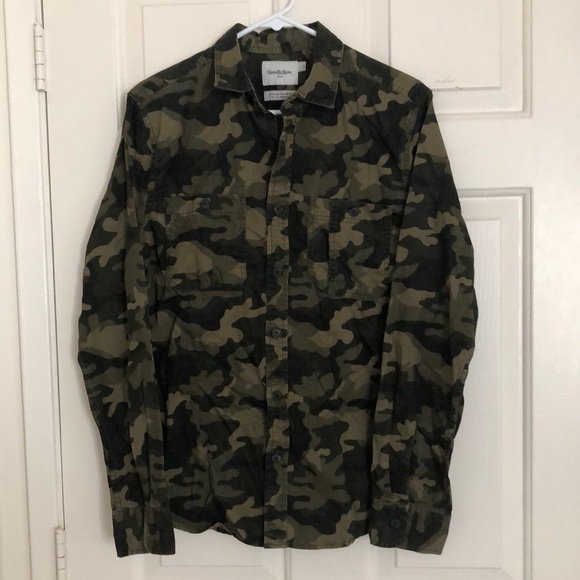Never Worn Camouflage Button Down Shirt - Picture 1 of 4